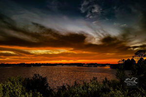 Sunset on the Florida island of Cedar Key can be especially colorful with some storm clouds on the horizon.